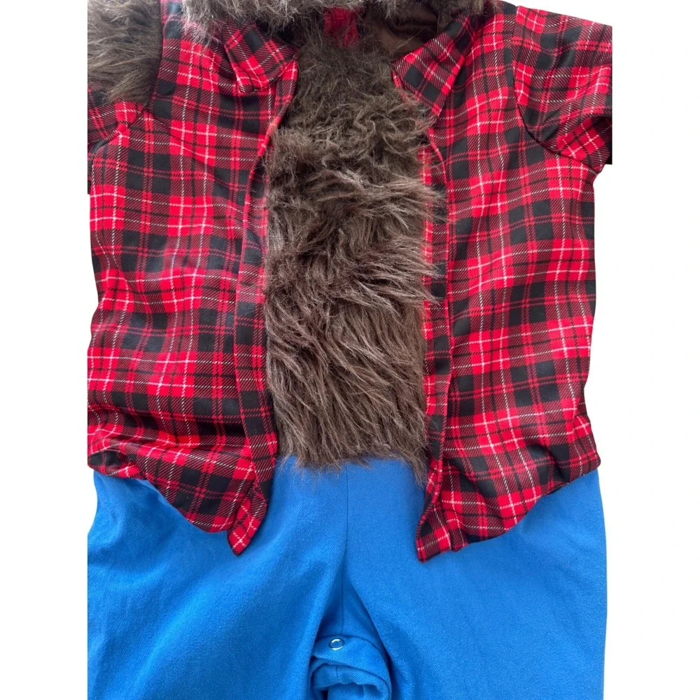 Kids Werewolf Costume Plaid Shirt Blue Pants Halloween Party‎ Dress Up